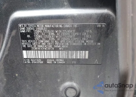 2015 Toyota Rav4 Xle from USA, damaged, VIN 2T3RFREV2FW239729